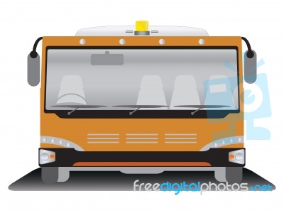 Front View Of Wide Body Airport Bus Stock Image