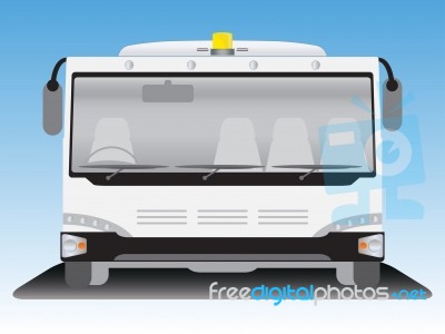 Front View Of Wide Body Airport Bus Stock Image