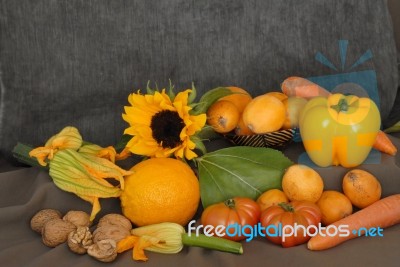 Fruit And Vegetables Yellow Stock Photo