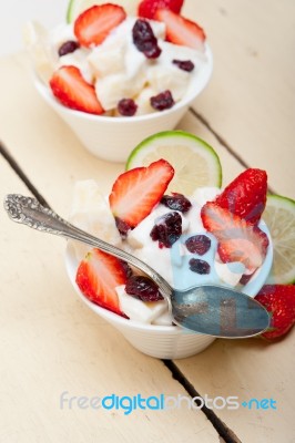 Fruit And Yogurt Salad Healthy Breakfast Stock Photo