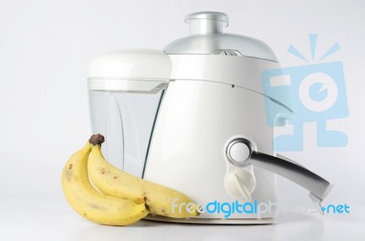 Fruit Blender With Bananas Stock Photo