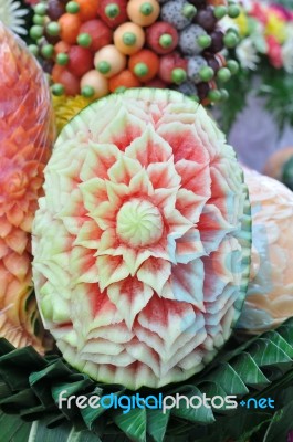 Fruit Carving Stock Photo