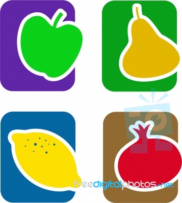 Fruit Icons Stock Image