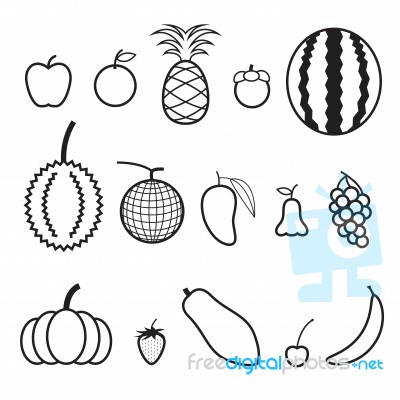 Fruit Line Icon Stock Image