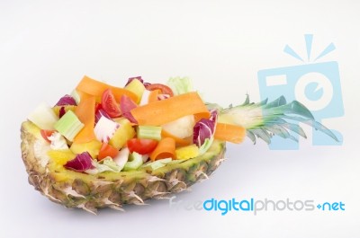 Fruit Salad And Vegetables Stock Photo