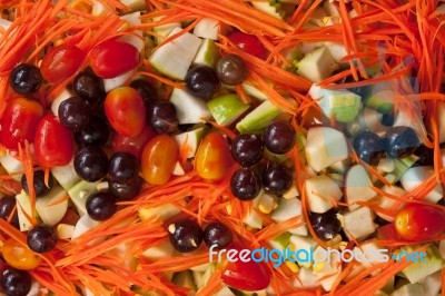 Fruit Salad With Vegetable Stock Photo