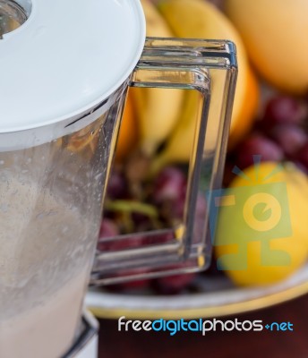 Fruit Smoothie Represents Milk Shake And Blended Stock Photo