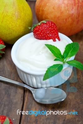 Fruits And Yogurt Stock Photo