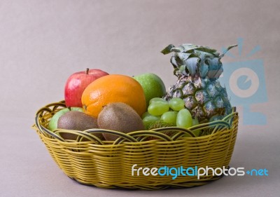 Fruits in Basket Stock Photo