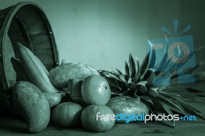 Fruits In Green Tones Stock Photo