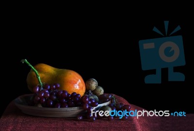 Fruits With A Black Background Stock Photo