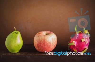 Fruits With The Vintage Style Stock Photo