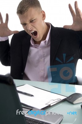 Frustrated Young Manager Stock Photo