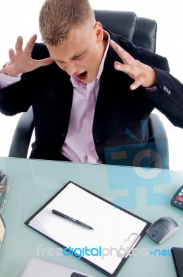 Frustrated Young Manager Stock Photo