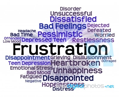 Frustration Word Means Wordclouds Vexed And Infuriated Stock Image