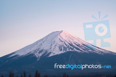 Fuji,famous Japan Mountain,fujisan Snow Mountain Sunset And Wate… Stock Photo