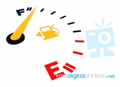 Full Fuel Scale On White Background Stock Image