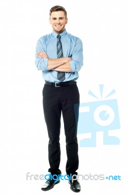 Full Length Image Of A Business Man Smiling Stock Photo