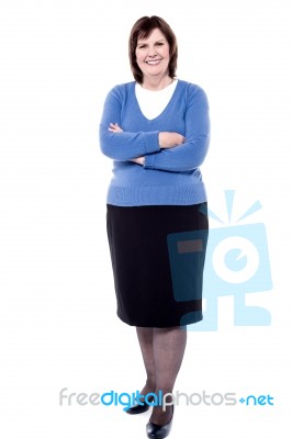 Full Length Image Of Middle Aged Woman Stock Photo