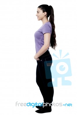 Full Length Image Of Young Woman Stock Photo