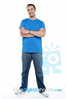 Full Length Picture Of A Young Casual Man Stock Photo