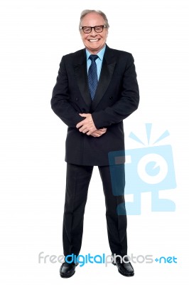 Full Length Portrait Of A Senior Businessman Stock Photo