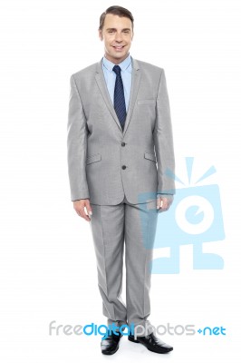 Full Length Portrait Of Professional Businessman Stock Photo