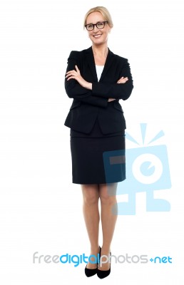 Full Length Shot Of Confident Female Manager Stock Photo