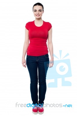 Full Length Studio Shot Of An Attractive Girl Stock Photo