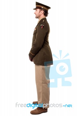 Full Length Studio Shot Of Military Personnel Stock Photo