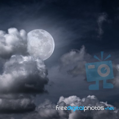 Full Moon With Cloud Stock Image