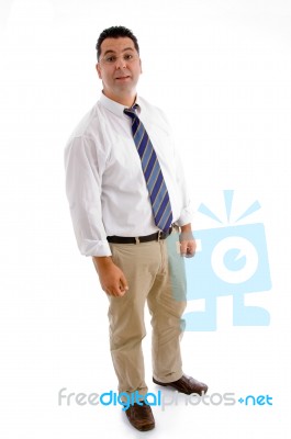 Full Pose Of Handsome Businessman Stock Photo