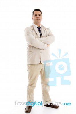 Full Pose Of Handsome Businessman Stock Photo