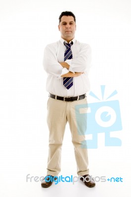 Full Pose Of Handsome Businessman Stock Photo