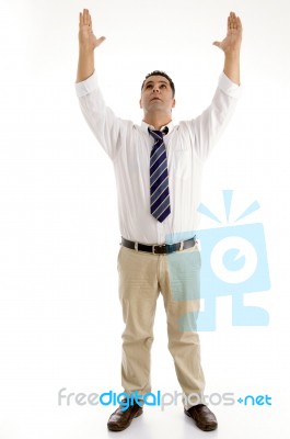 Full Pose Of Handsome Businessman Stock Photo