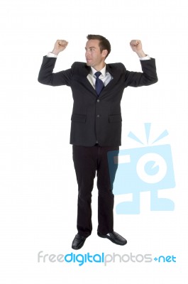 Full Pose Of Successful Young Businessman Stock Photo