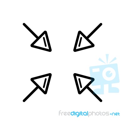 Full Screen Arrows Symbol Icon  Illustration On Whit Stock Image