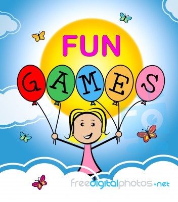 Fun Games Means Cheerful Happy Joyful Recreation Stock Image