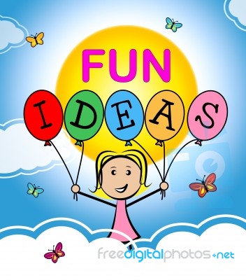 Fun Ideas Shows Think Planning And Happy Stock Image