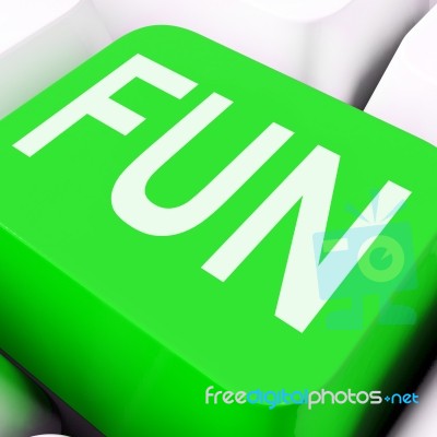 Fun Key Means Exciting Entertaining Or Joyful
 Stock Image