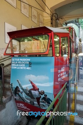 Funicular Railway In Bergamo Stock Photo