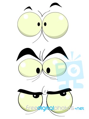 Funny Eyes With Emotions Stock Image