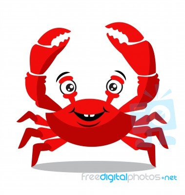 Funny Red Crab Cartoon For Food Flavor Concept Stock Image