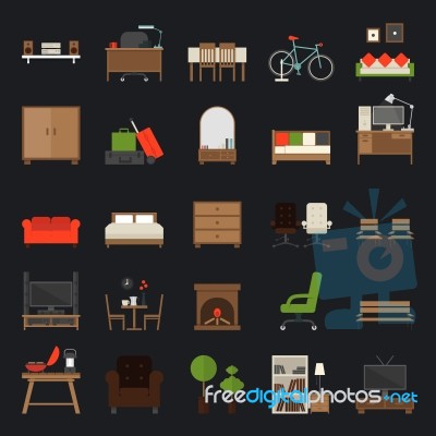 Furniture Icons Stock Image