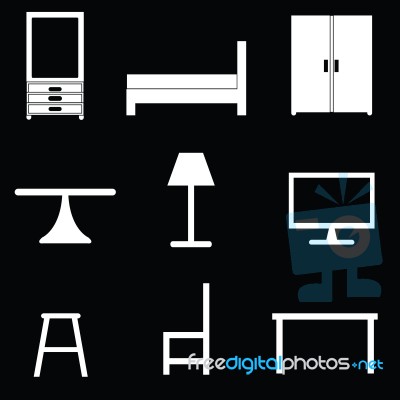 Furniture Icons Set Stock Image