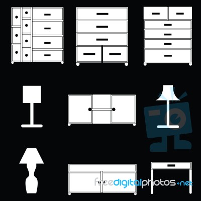 Furniture Icons Set Stock Image