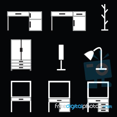 Furniture Icons Set Stock Image