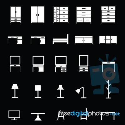 Furniture Icons Set Stock Image