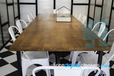 Furniture Set In Hipster Meeting Room Stock Photo