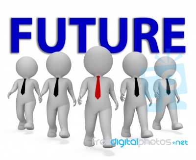 Future Businessmen Shows Forecasting Vision 3d Rendering Stock Image